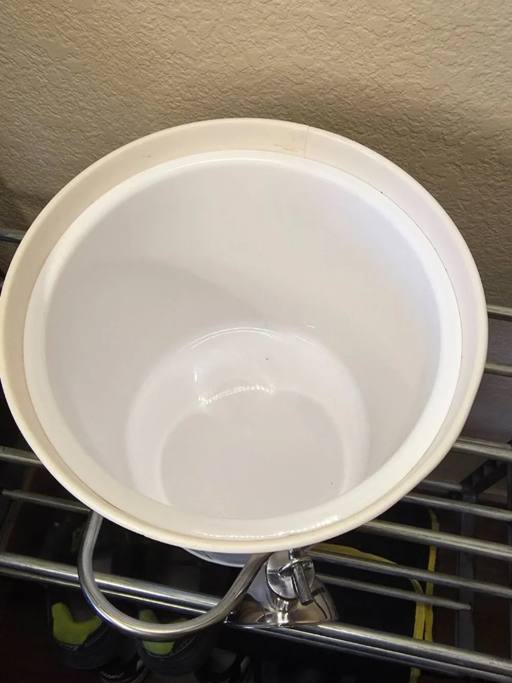 3Qt White Galvanized Ice Bucket W/ Lid Scoop & Handles Ideal Cocktail/BBQ Party